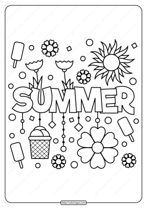 printable summer pdf coloring page