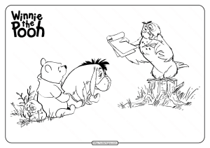 Printable Winnie The Pooh and Owl Coloring Page