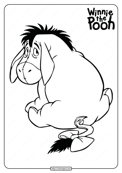 printable winnie the pooh eeyore coloring page