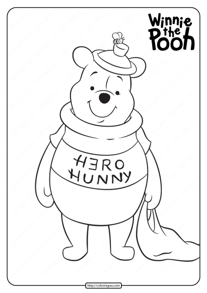 printable winnie the pooh halloween coloring page