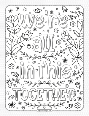Printable We Are All In This Together Coloring Page