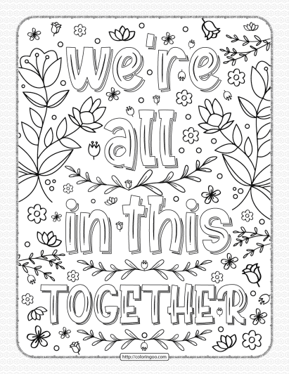 we are all in this together printable coloring page 1