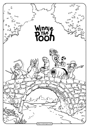 Winnie the Pooh Rabbit Tigger Piglet Coloring Page