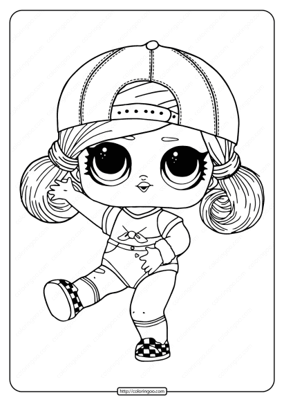 LOL Surprise Hairgoals Sk8er Grrrl Coloring Page