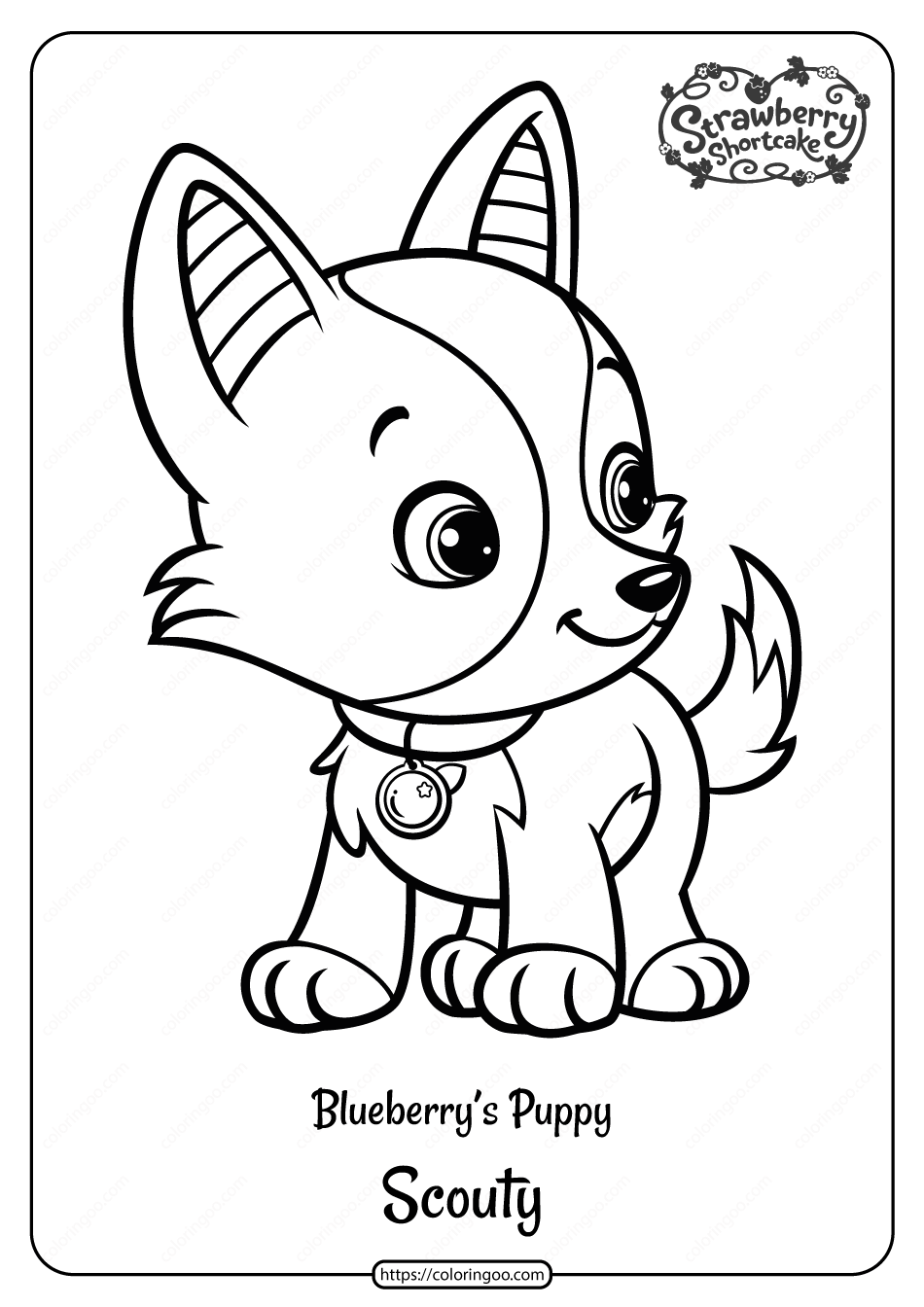 Printable Blueberry’s Puppy Scouty Pdf Coloring Page