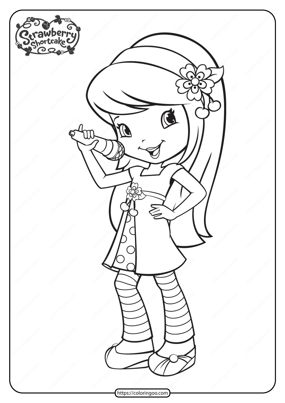 Printable Cherry Jam Sings the Song Coloring Page