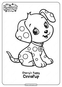 Free Printable Cherry's Puppy Cinnapup Coloring Page