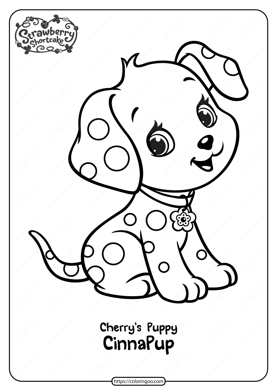 Free Printable Cherry’s Puppy Cinnapup Coloring Page