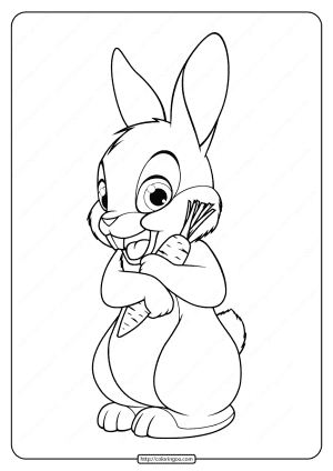 Free Printable Cute Bunny Rabbit Pdf Coloring Page