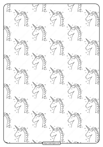 free printable cute cartoon unicorn pattern coloring page