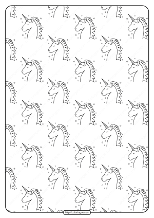free printable cute cartoon unicorn pattern coloring page