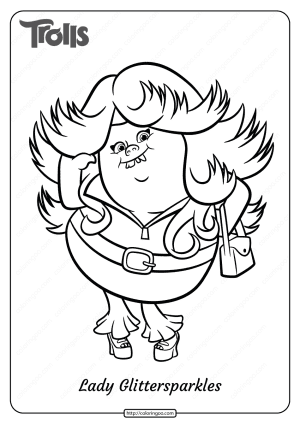 free printable lady glittersparkles pdf coloring page