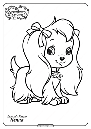 free printable lemons puppy henna coloring page