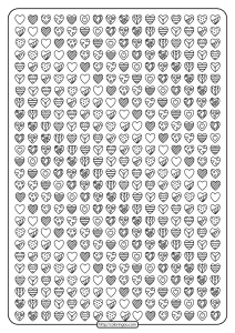 free printable lots of hearts coloring page