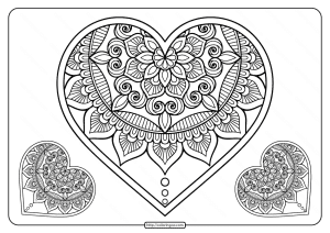 Free Printable Mandala Hearts Pdf Coloring Page