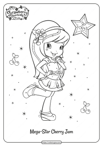 free printable mega star cherry jam coloring page