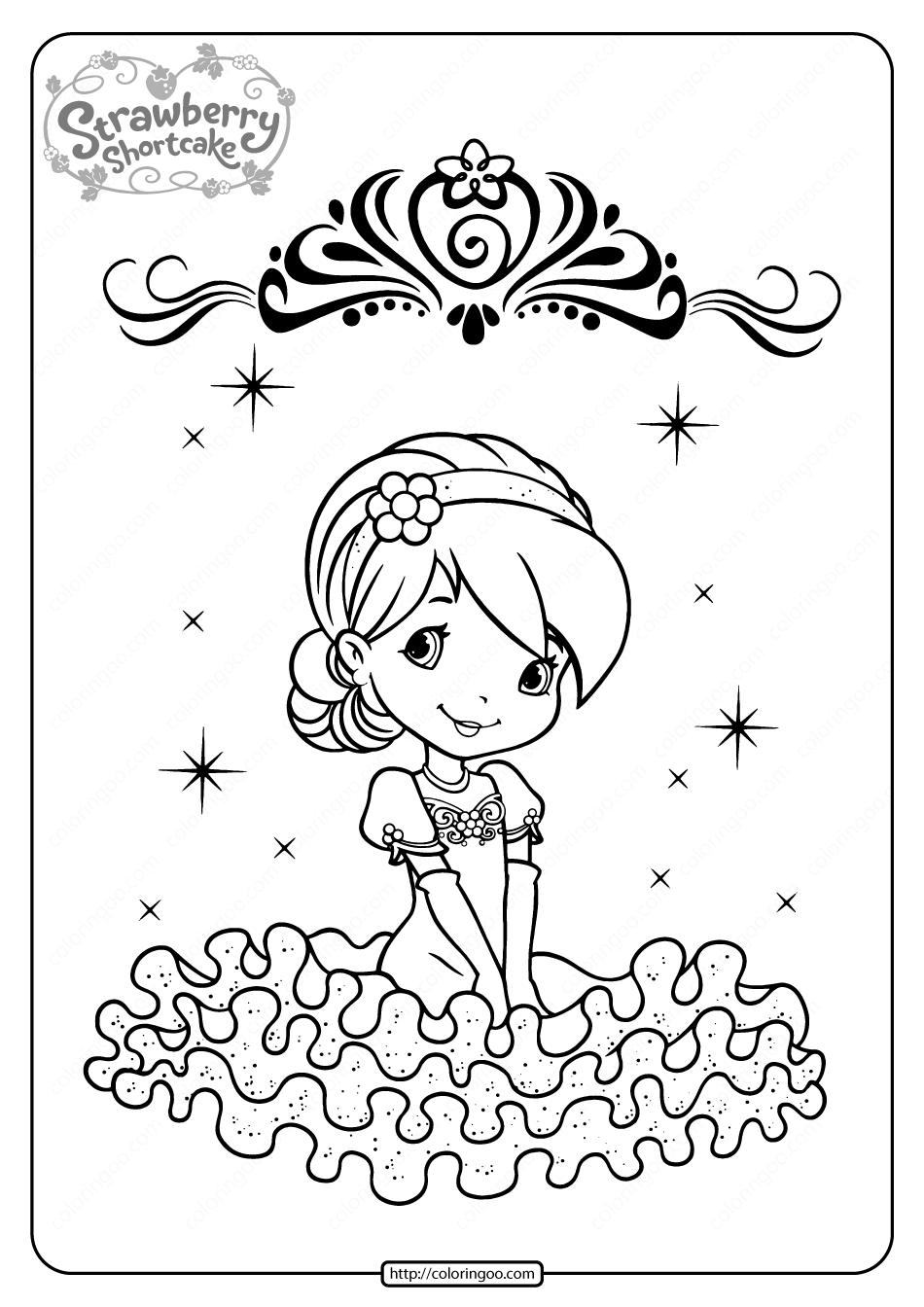 Free Printable Raspberry Torte Coloring Page