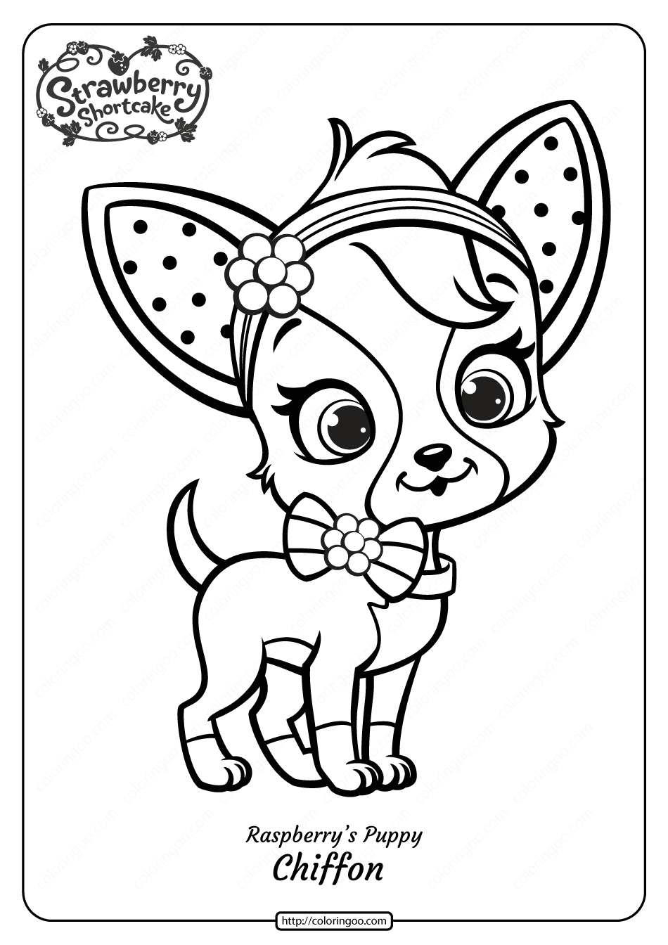Printable Raspberry’s Puppy Chiffon Coloring Page