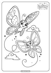 free printable strawberry shortcake butterflies coloring