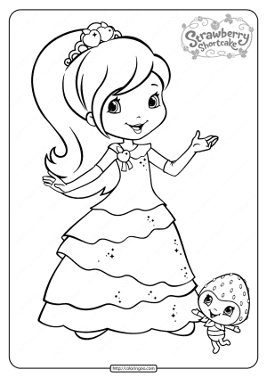 free printable strawberry shortcake coloring page 04