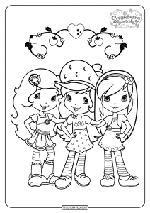 free printable strawberry shortcake coloring page 07