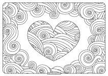 Free Printable Swirly Hearts Pdf Coloring Page