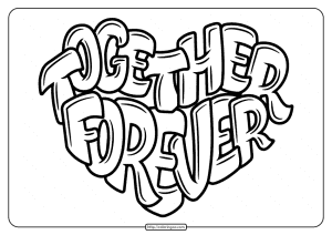 Free Printable Together Forever Pdf Coloring Page