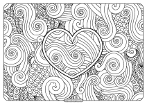 Free Printable Zentangle Heart Pdf Coloring Page