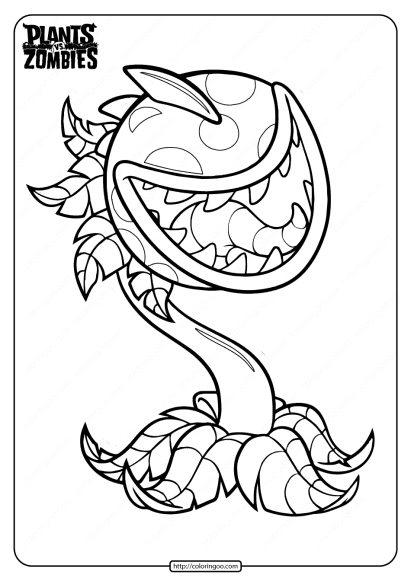 plants vs zombies chomper pdf coloring page