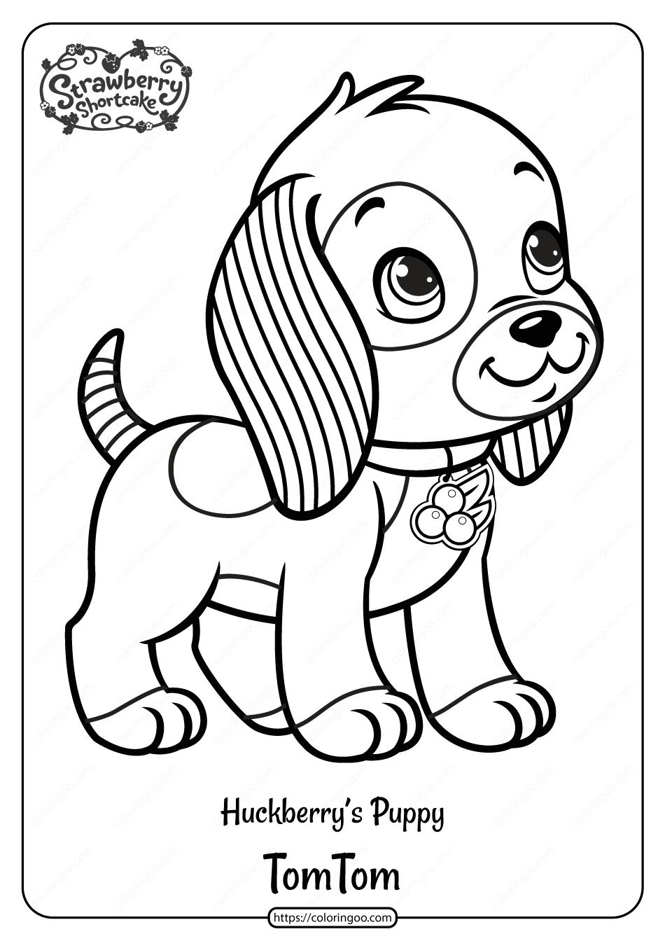 Printable Huckleberry's Puppy Tom Tom Coloring Page