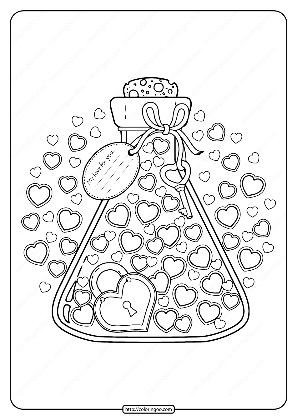 printable my love for you pdf coloring page
