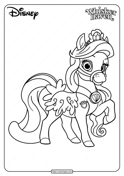 printable palace pets seashell pdf coloring page