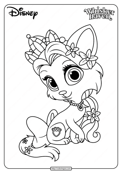 printable palace pets summer pdf coloring page