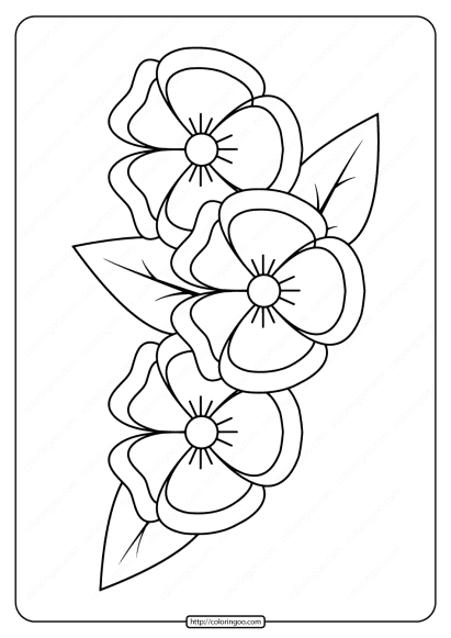 Free Printable Pansies Pdf Coloring Page