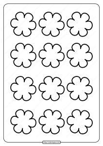 printable simple flower pattern pdf coloring page