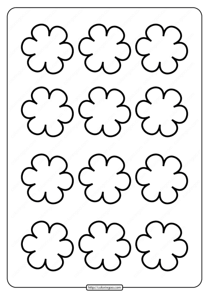 printable simple flower pattern pdf coloring page