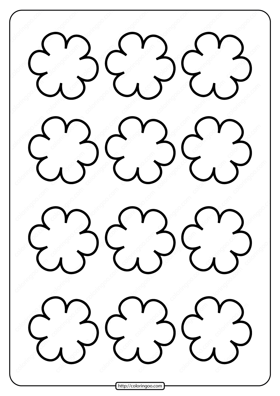 printable simple flower pattern pdf coloring page