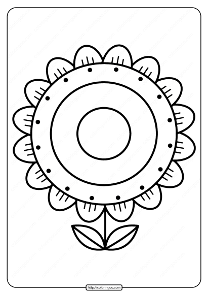 printable sunflower pdf coloring page