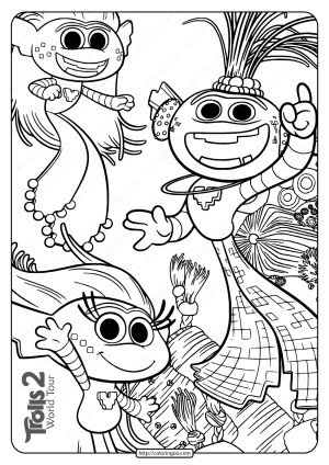 printable trolls 2 king trollex pdf coloring page