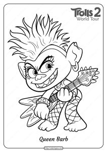Free Printable Trolls 2 Queen Barb Coloring Page