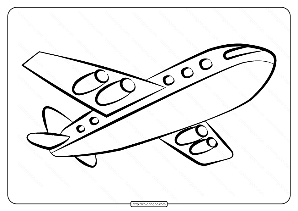 free printable airplane pdf coloring page 05