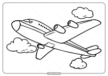 free printable airplane pdf coloring page 06