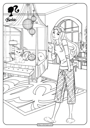 Printable Barbie in the Bedroom Coloring Pages 18