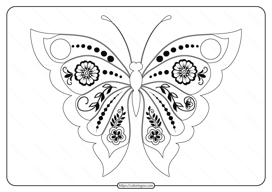 Free Printable Butterfly Pdf Coloring Pages 54
