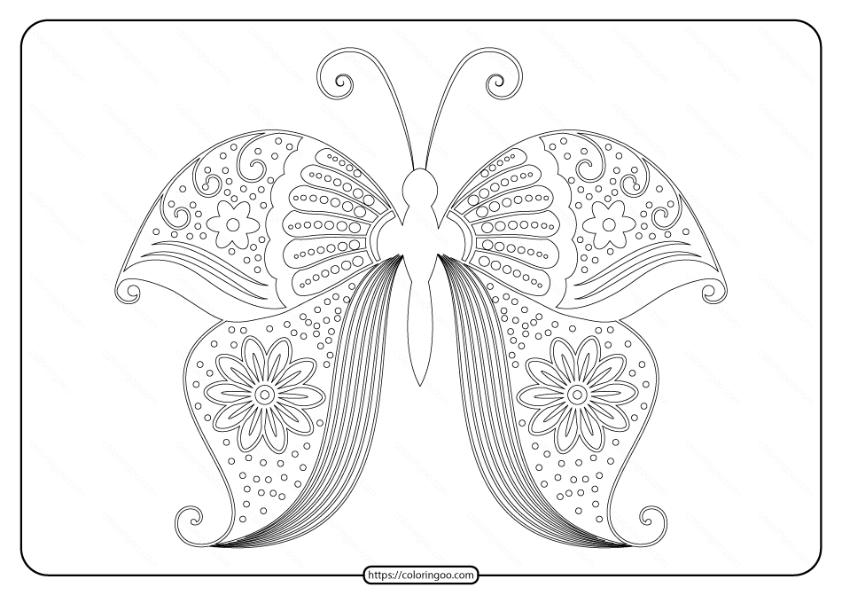 free printable butterfly pdf coloring pages 55