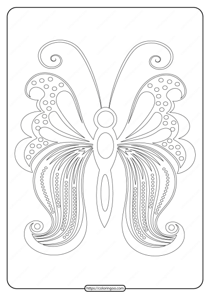 free printable butterfly pdf coloring pages 57