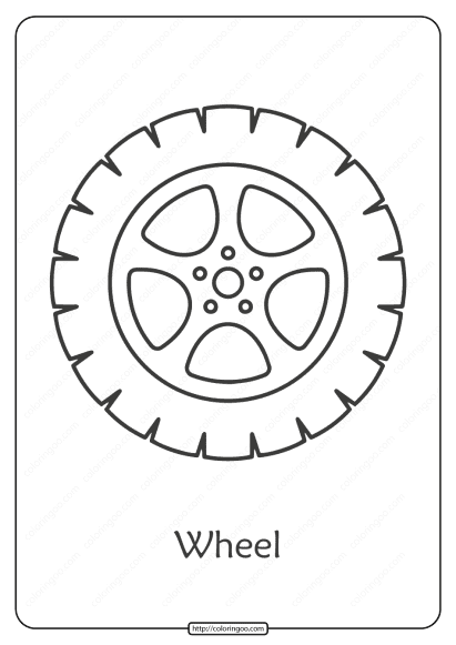 free printable car wheel pdf coloring page