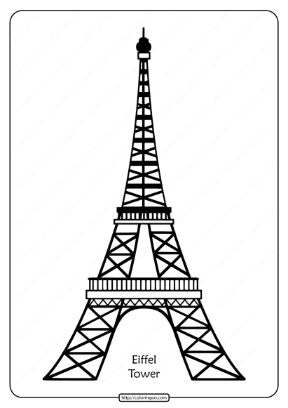 free printable eiffel tower pdf outline