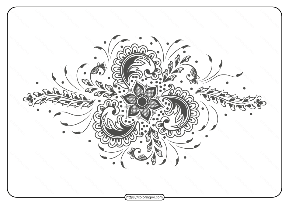 free printable illustration of mehndi ornament