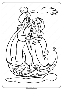 Download Printable Princess Jasmine PDF Coloring Pages